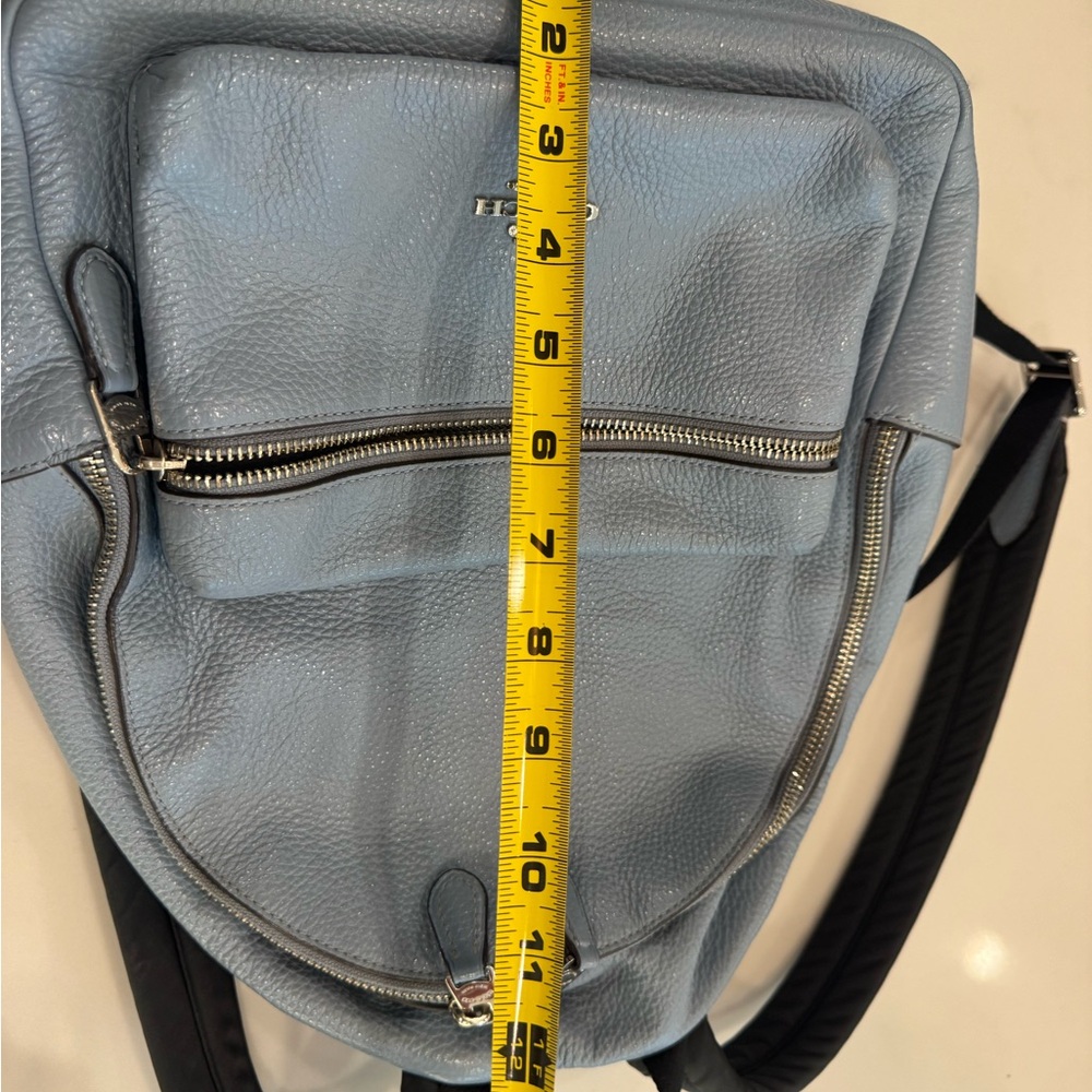 Coach Light Blue Pebbled Leather Backpack with Silver Hardware - Picture 5 of 5